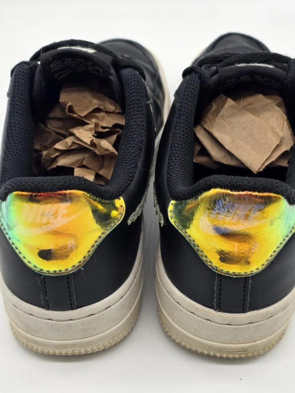 Nike Air Force 1 Sneakers Child Size 4.5 Low LV8 Digital Swoosh Black Shoes